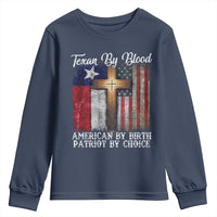 Proud American Texan Jesus Youth Sweatshirt Texan By Blood American By Birth Patriot By Choice Cross
