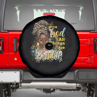 Christian African American Spare Tire Cover With God All Things Are Possible Black Prayer