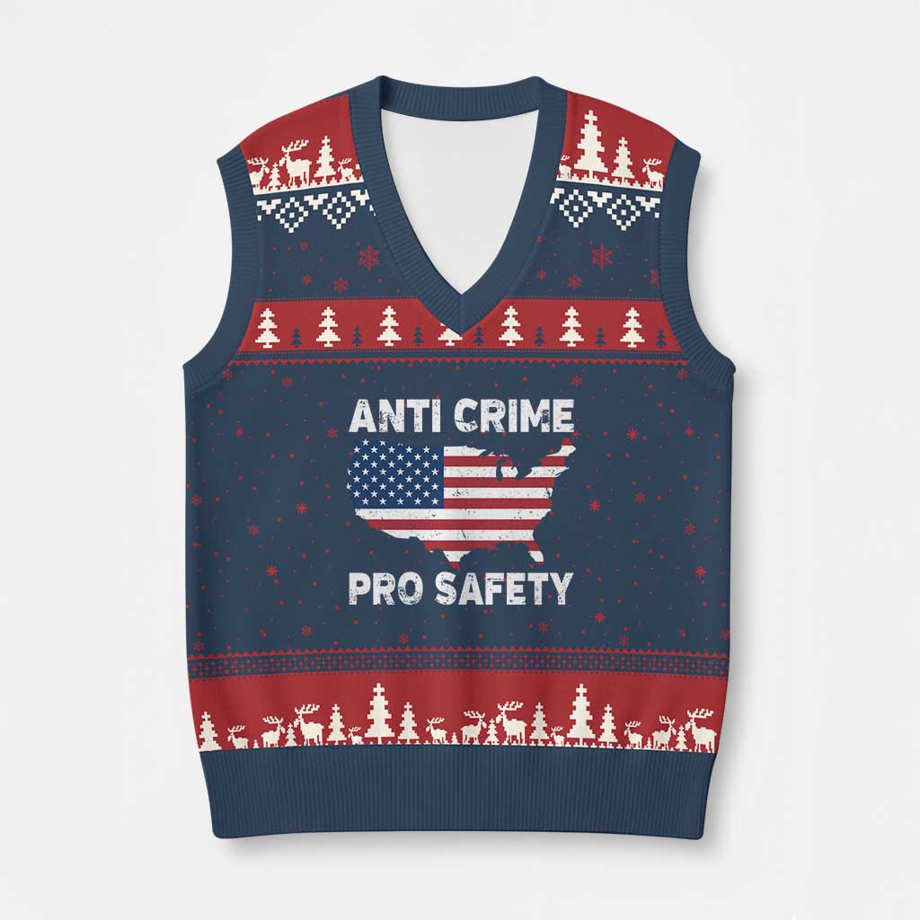 Anti Crime Pro Safety V-Neck Knit Sweater Vest Mayor Resistance Protest Jacob Political