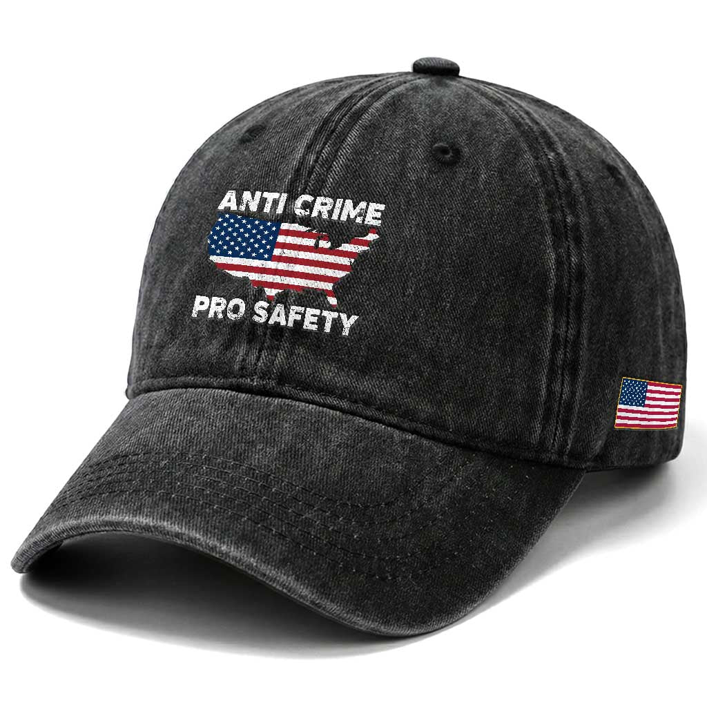 Anti Crime Pro Safety Washed Cotton Baseball Cap Mayor Resistance Protest Jacob Political