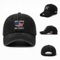 Anti Crime Pro Safety Washed Cotton Baseball Cap Mayor Resistance Protest Jacob Political