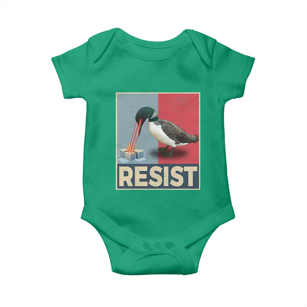 Minnesota Loon Resist Baby Onesie Loon Bird Laser Ice Cube Poster Graphic