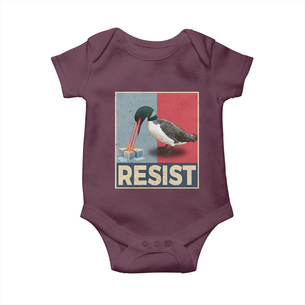 Minnesota Loon Resist Baby Onesie Loon Bird Laser Ice Cube Poster Graphic
