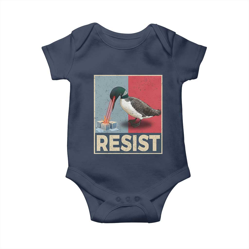 Minnesota Loon Resist Baby Onesie Loon Bird Laser Ice Cube Poster Graphic