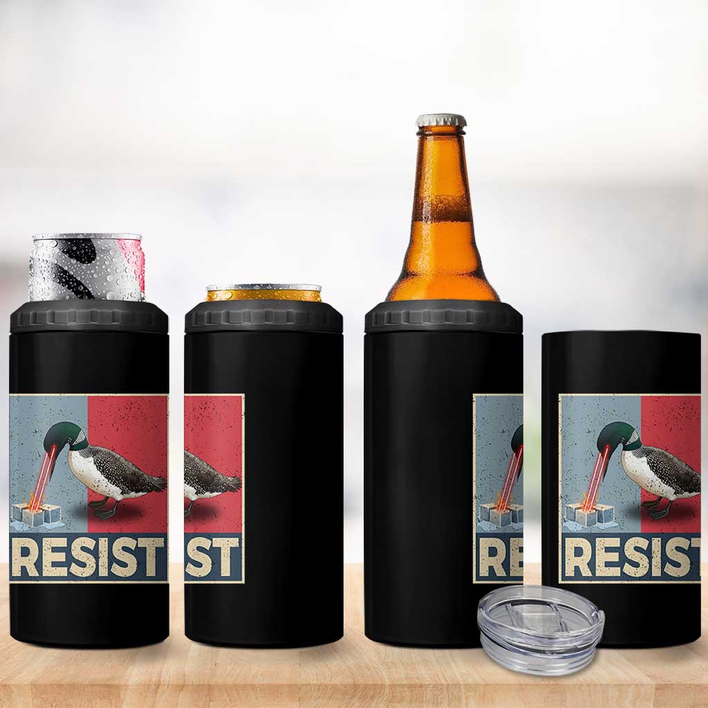 Minnesota Loon Resist 4 in 1 Can Cooler Tumbler Loon Bird Laser Ice Cube Poster Graphic