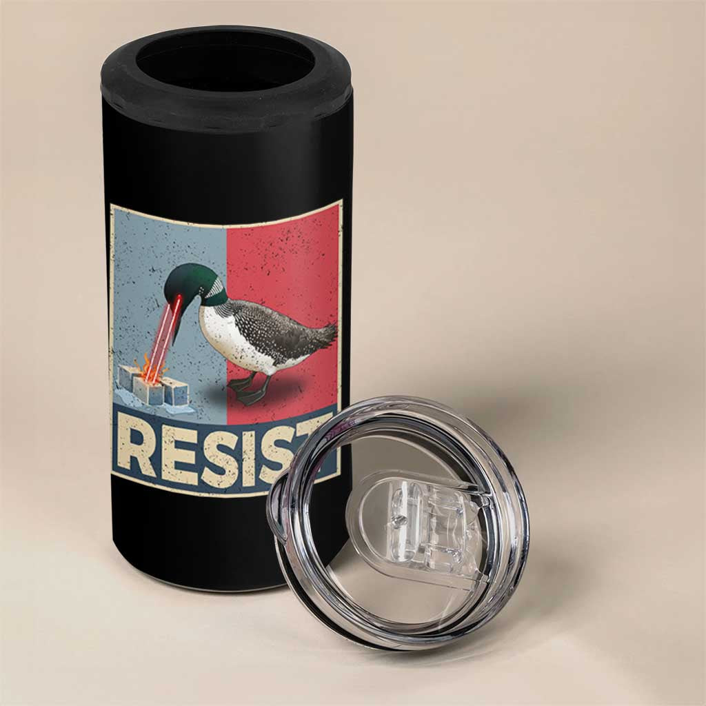 Minnesota Loon Resist 4 in 1 Can Cooler Tumbler Loon Bird Laser Ice Cube Poster Graphic