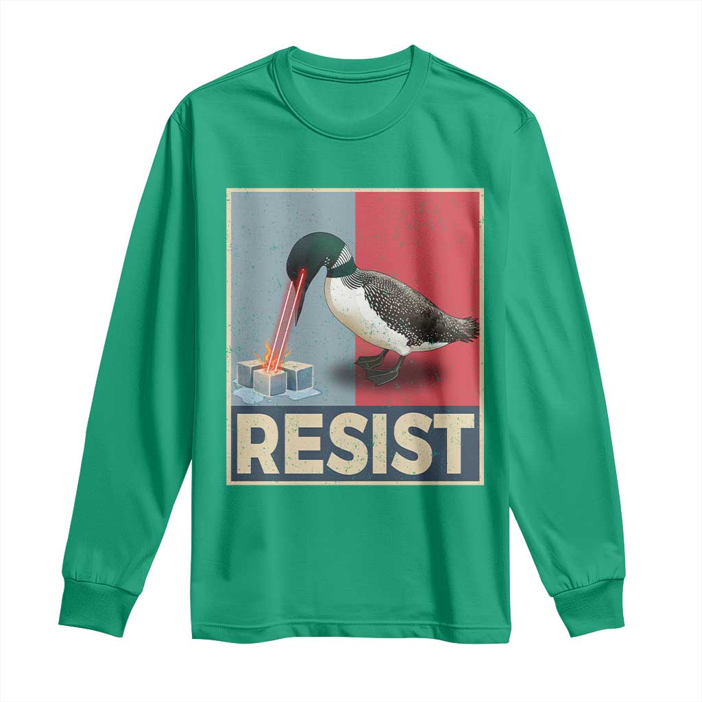 Minnesota Loon Resist Long Sleeve Shirt Loon Bird Laser Ice Cube Poster Graphic