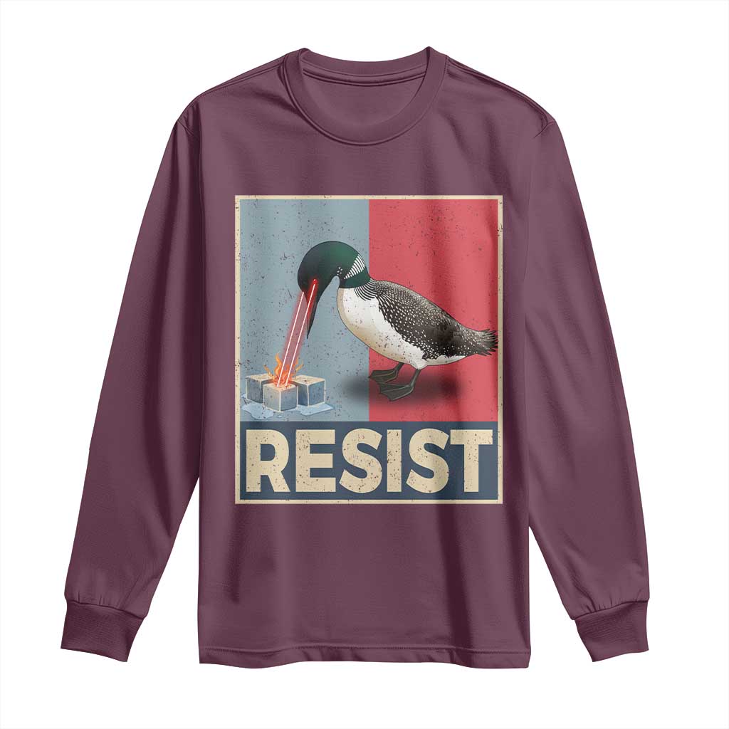 Minnesota Loon Resist Long Sleeve Shirt Loon Bird Laser Ice Cube Poster Graphic