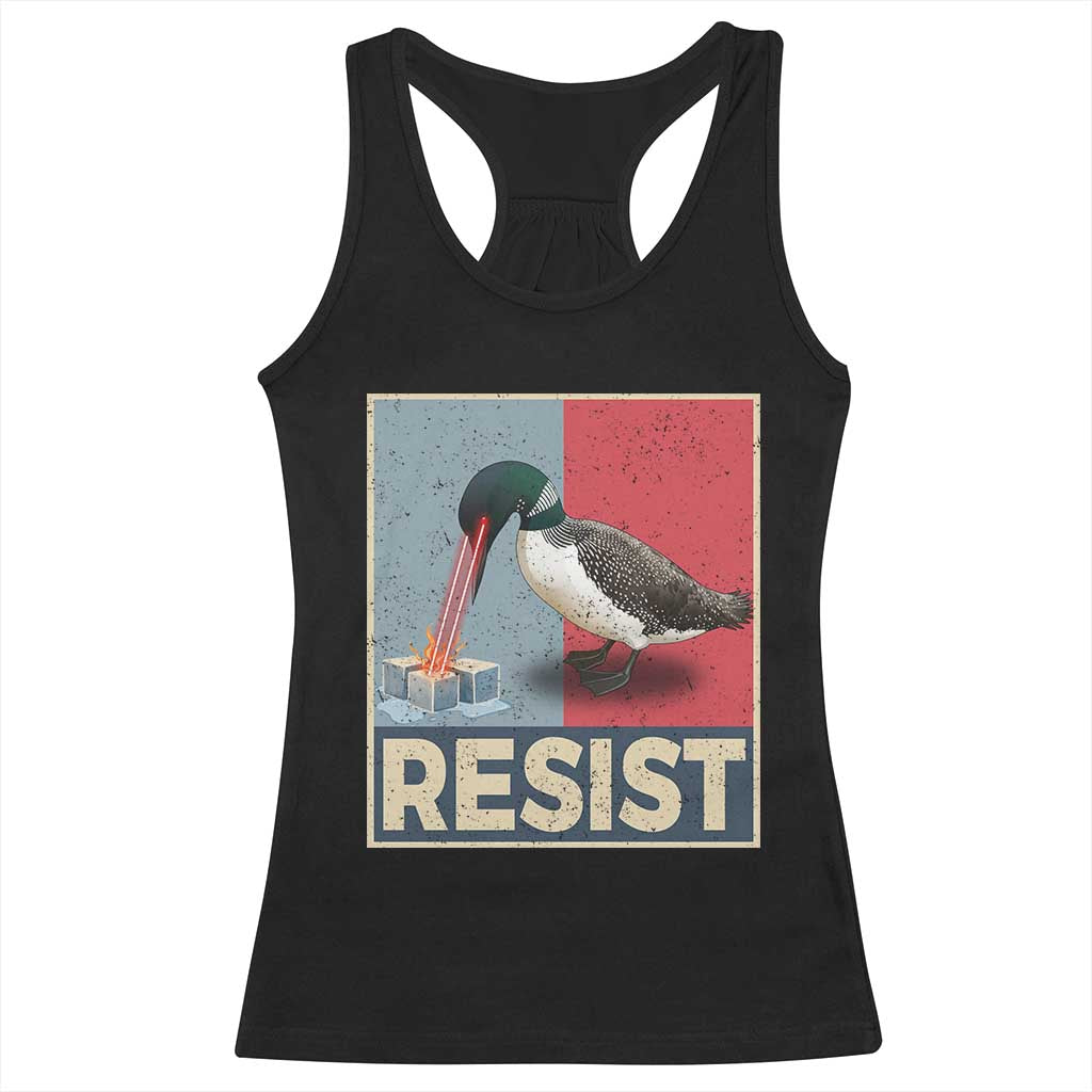 Minnesota Loon Resist Racerback Tank Top Loon Bird Laser Ice Cube Poster Graphic