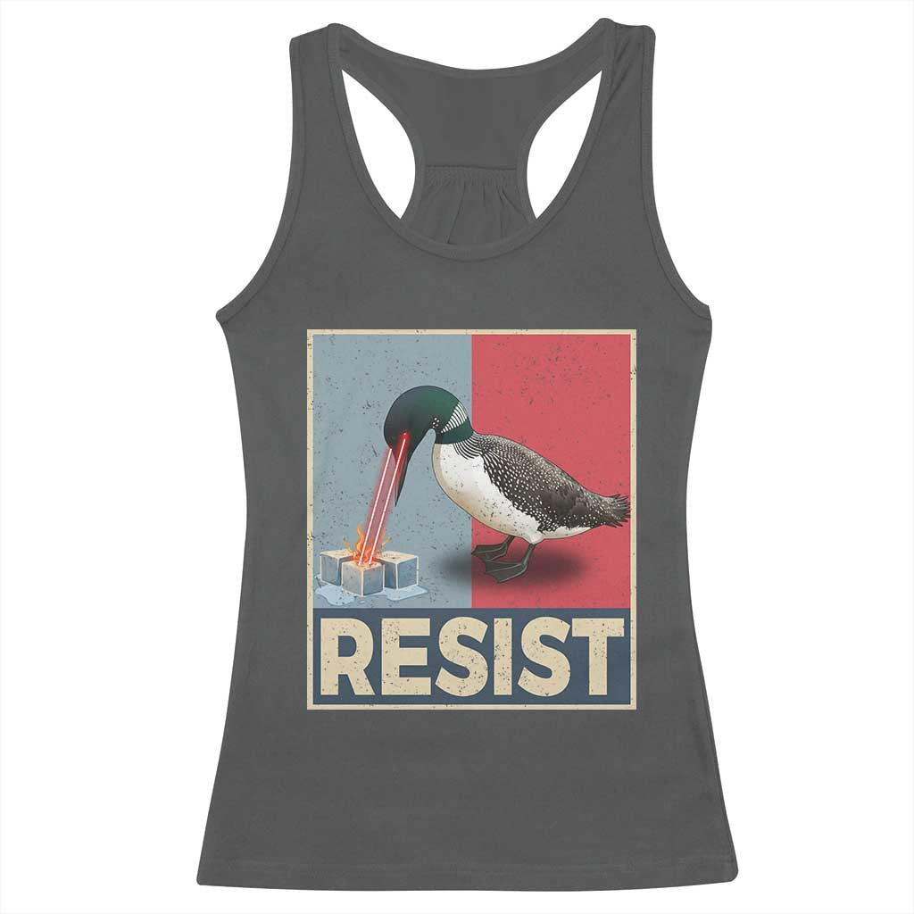 Minnesota Loon Resist Racerback Tank Top Loon Bird Laser Ice Cube Poster Graphic