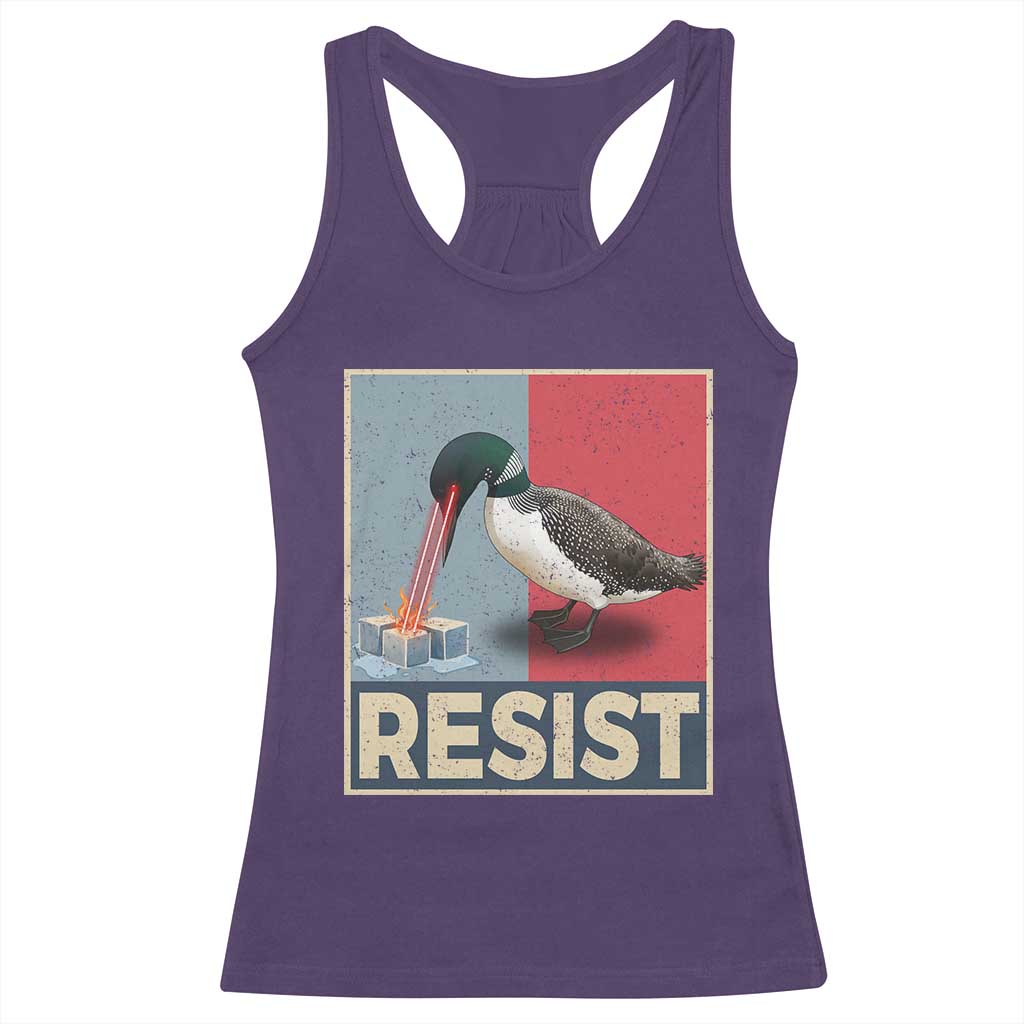 Minnesota Loon Resist Racerback Tank Top Loon Bird Laser Ice Cube Poster Graphic