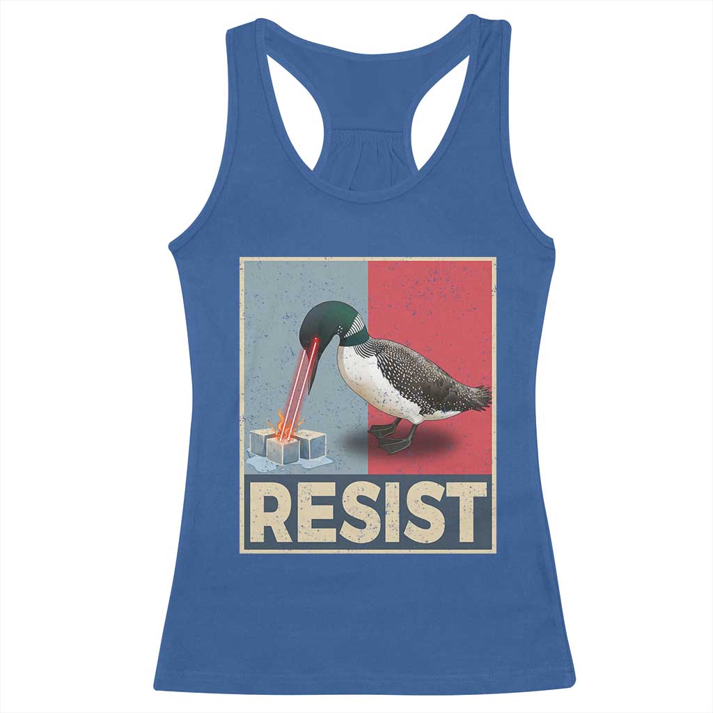 Minnesota Loon Resist Racerback Tank Top Loon Bird Laser Ice Cube Poster Graphic