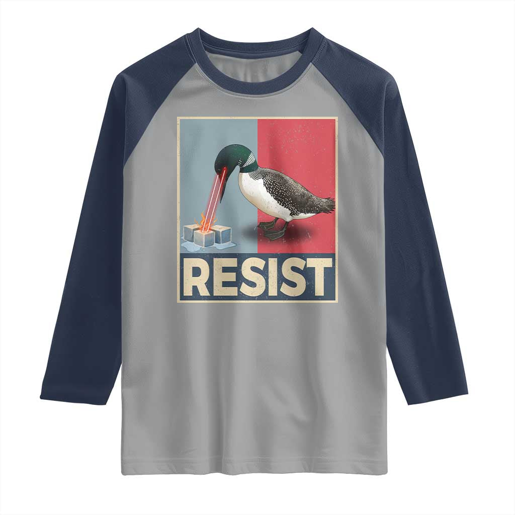 Minnesota Loon Resist Raglan Shirt Loon Bird Laser Ice Cube Poster Graphic