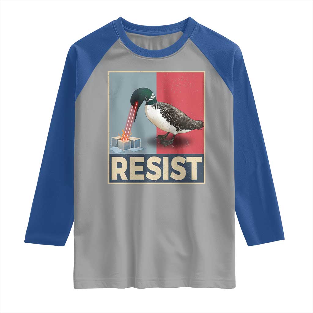 Minnesota Loon Resist Raglan Shirt Loon Bird Laser Ice Cube Poster Graphic