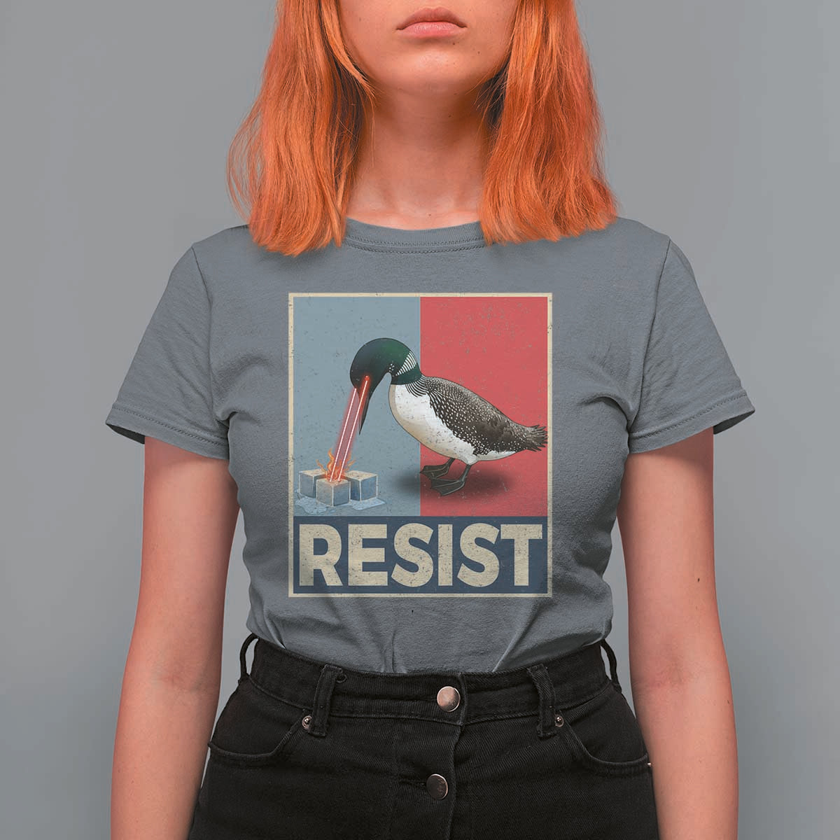 Minnesota Loon Resist T Shirt For Women Loon Bird Laser Ice Cube Poster Graphic