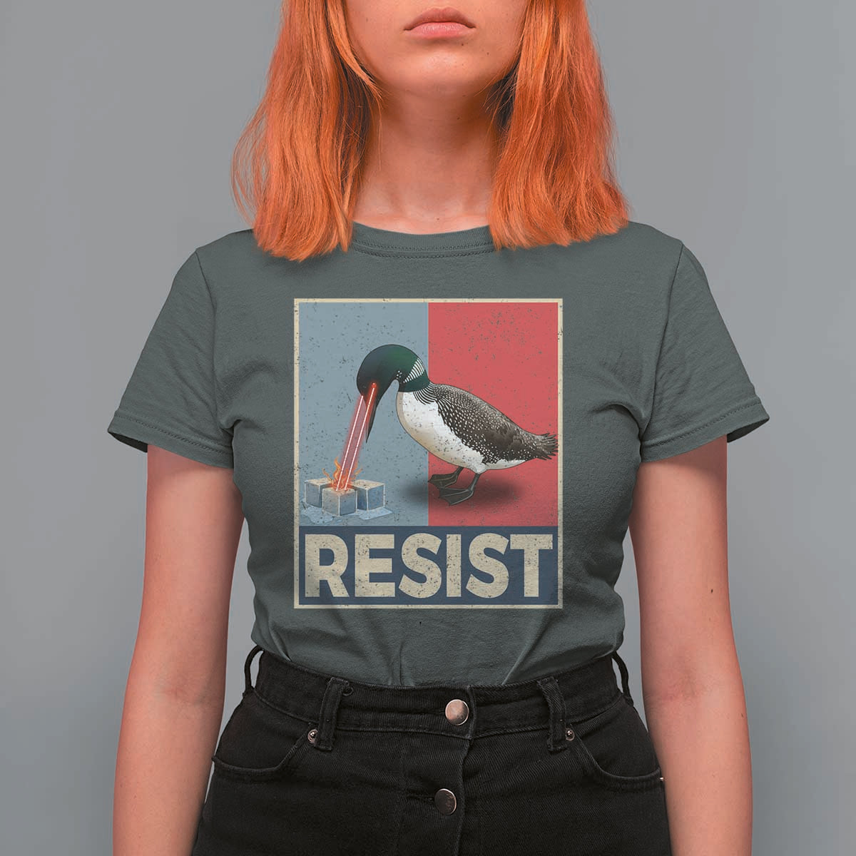 Minnesota Loon Resist T Shirt For Women Loon Bird Laser Ice Cube Poster Graphic
