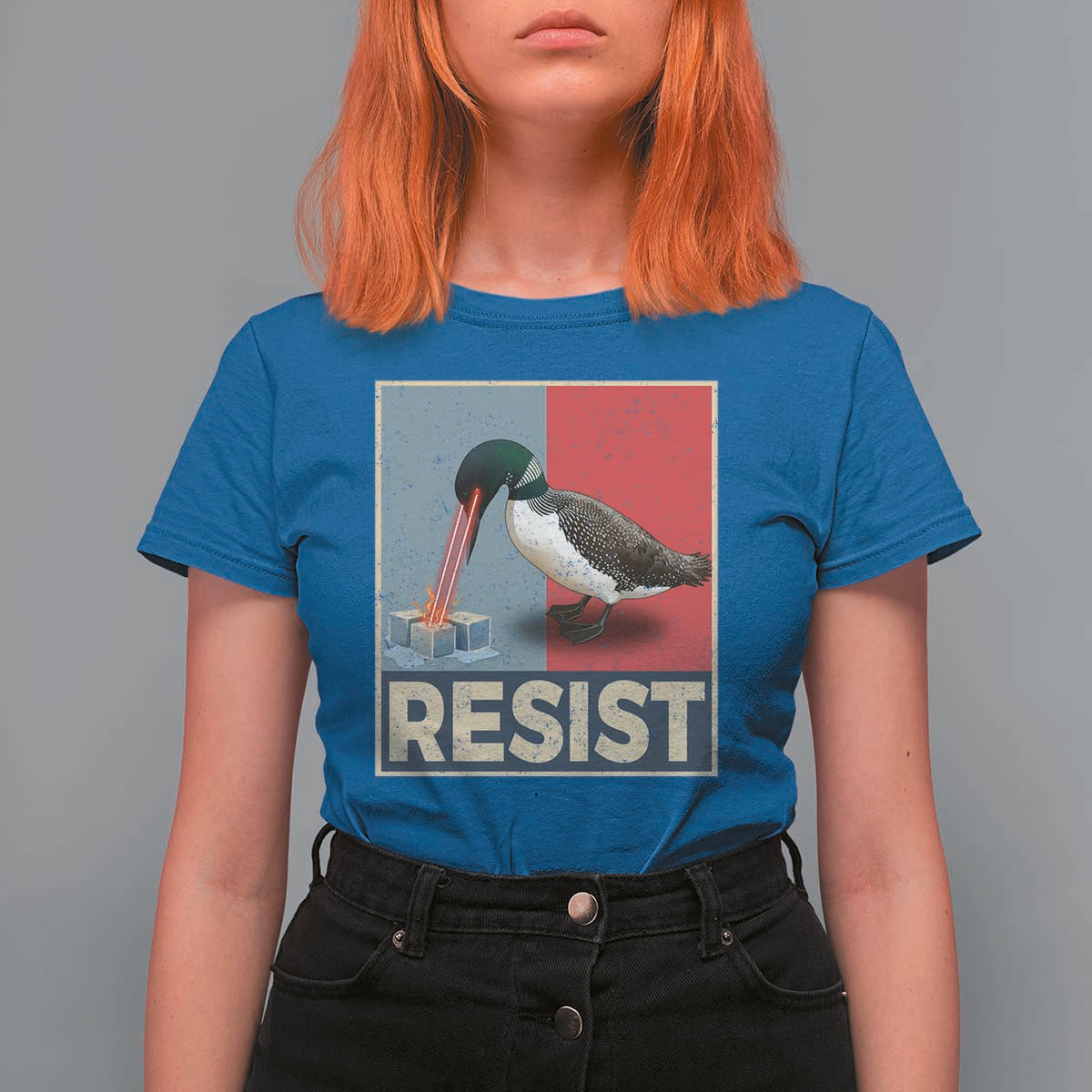 Minnesota Loon Resist T Shirt For Women Loon Bird Laser Ice Cube Poster Graphic