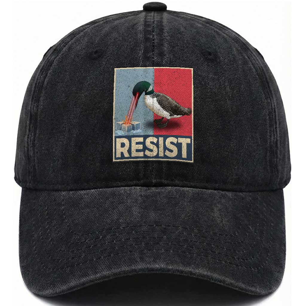Minnesota Loon Resist Washed Cotton Baseball Cap Loon Bird Laser Ice Cube Poster Graphic