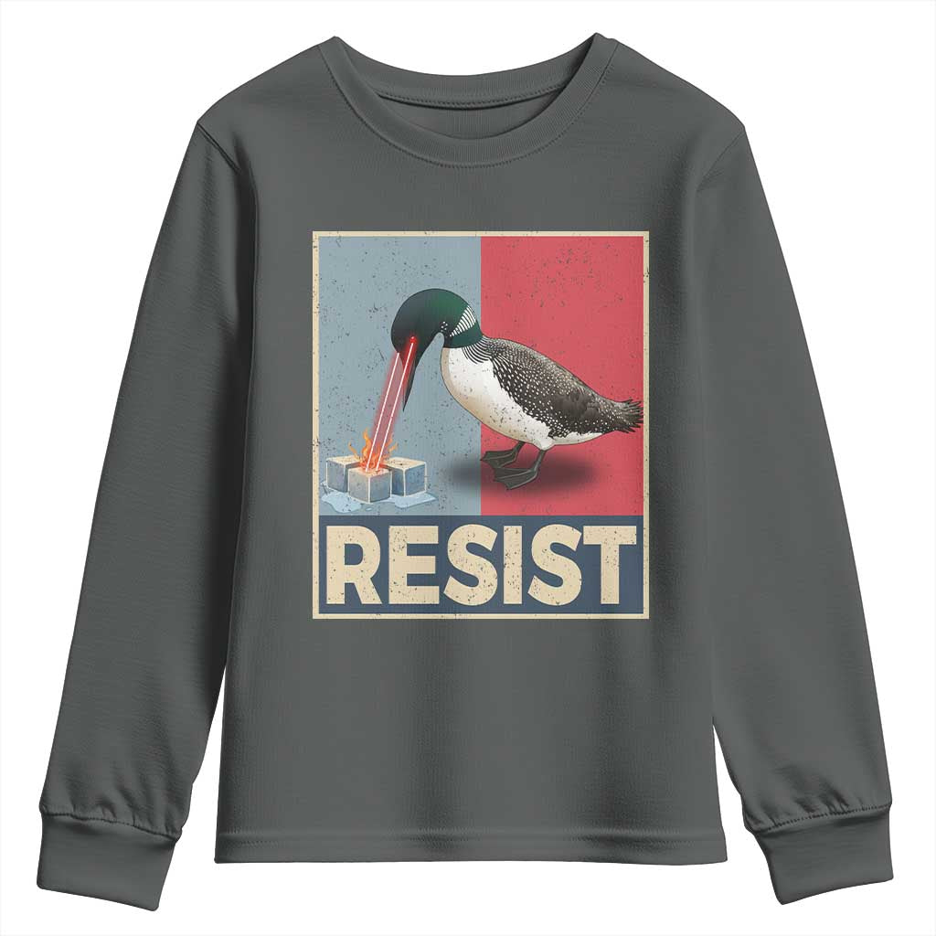 Minnesota Loon Resist Youth Sweatshirt Loon Bird Laser Ice Cube Poster Graphic