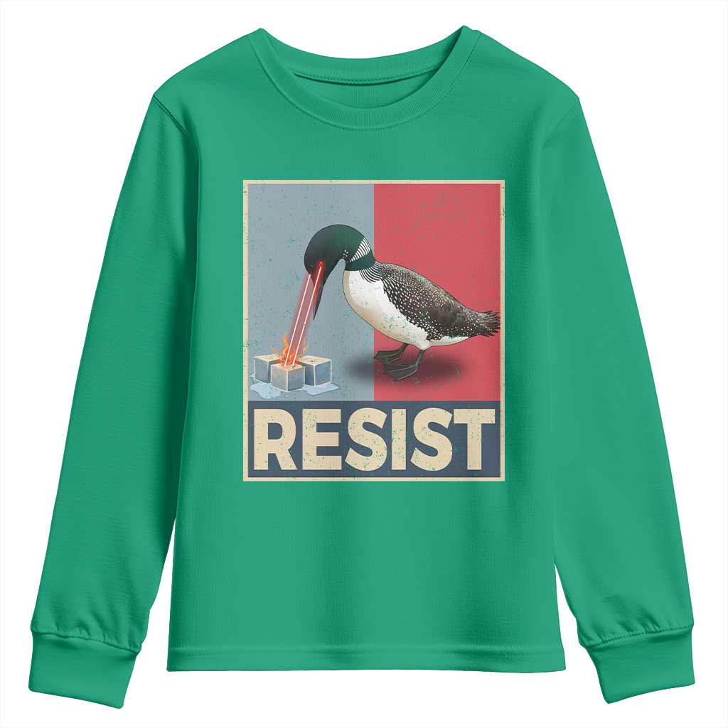 Minnesota Loon Resist Youth Sweatshirt Loon Bird Laser Ice Cube Poster Graphic