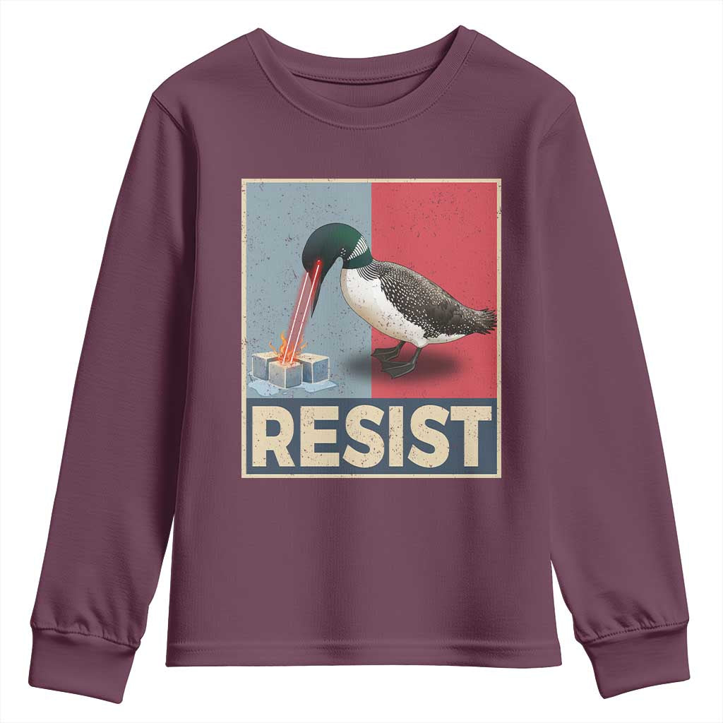 Minnesota Loon Resist Youth Sweatshirt Loon Bird Laser Ice Cube Poster Graphic