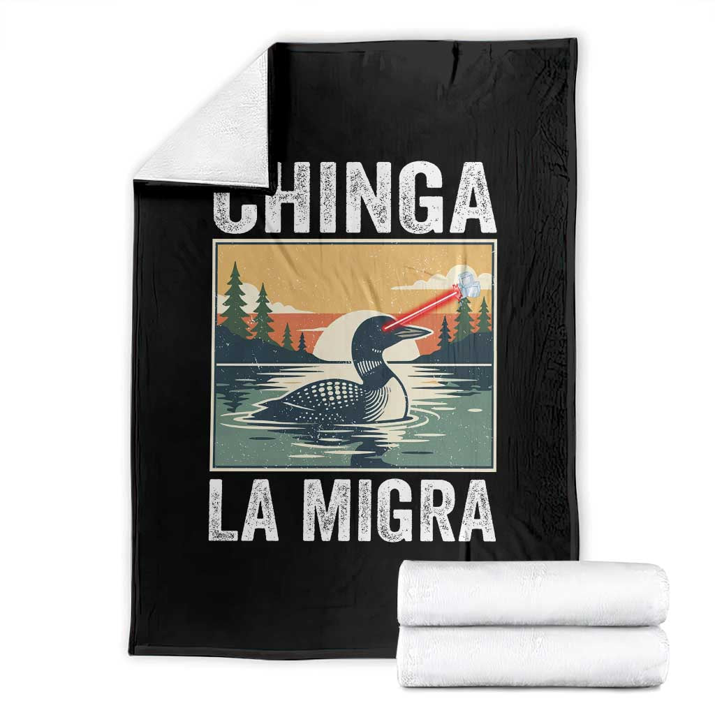 Chinga La Migra Throw Blanket Minnesota Loon Laser Ice Cube Political Protest