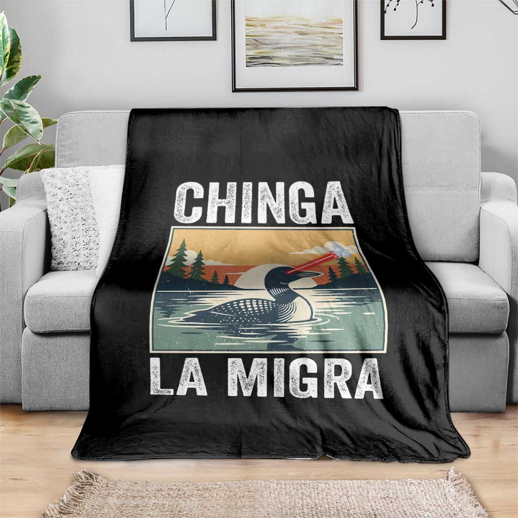 Chinga La Migra Throw Blanket Minnesota Loon Laser Ice Cube Political Protest