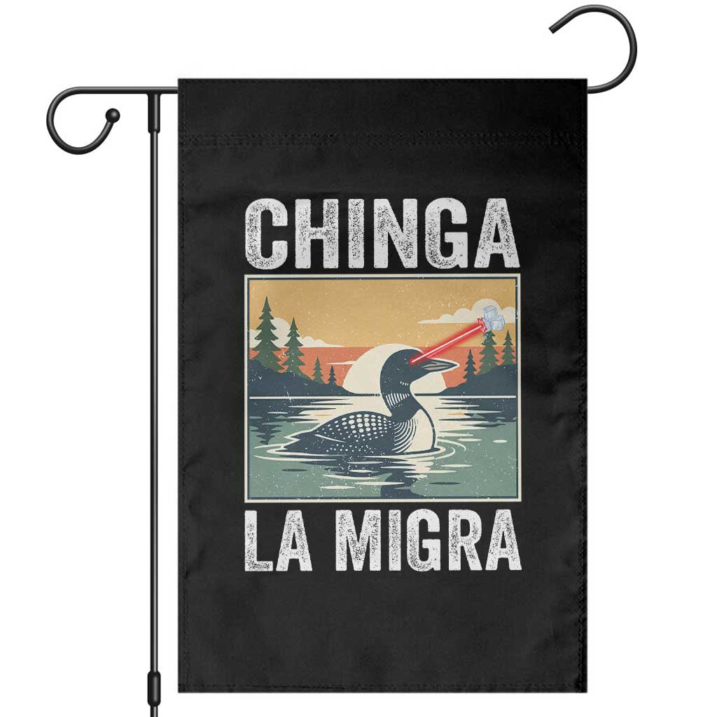 Chinga La Migra Garden Flag Minnesota Loon Laser Ice Cube Political Protest