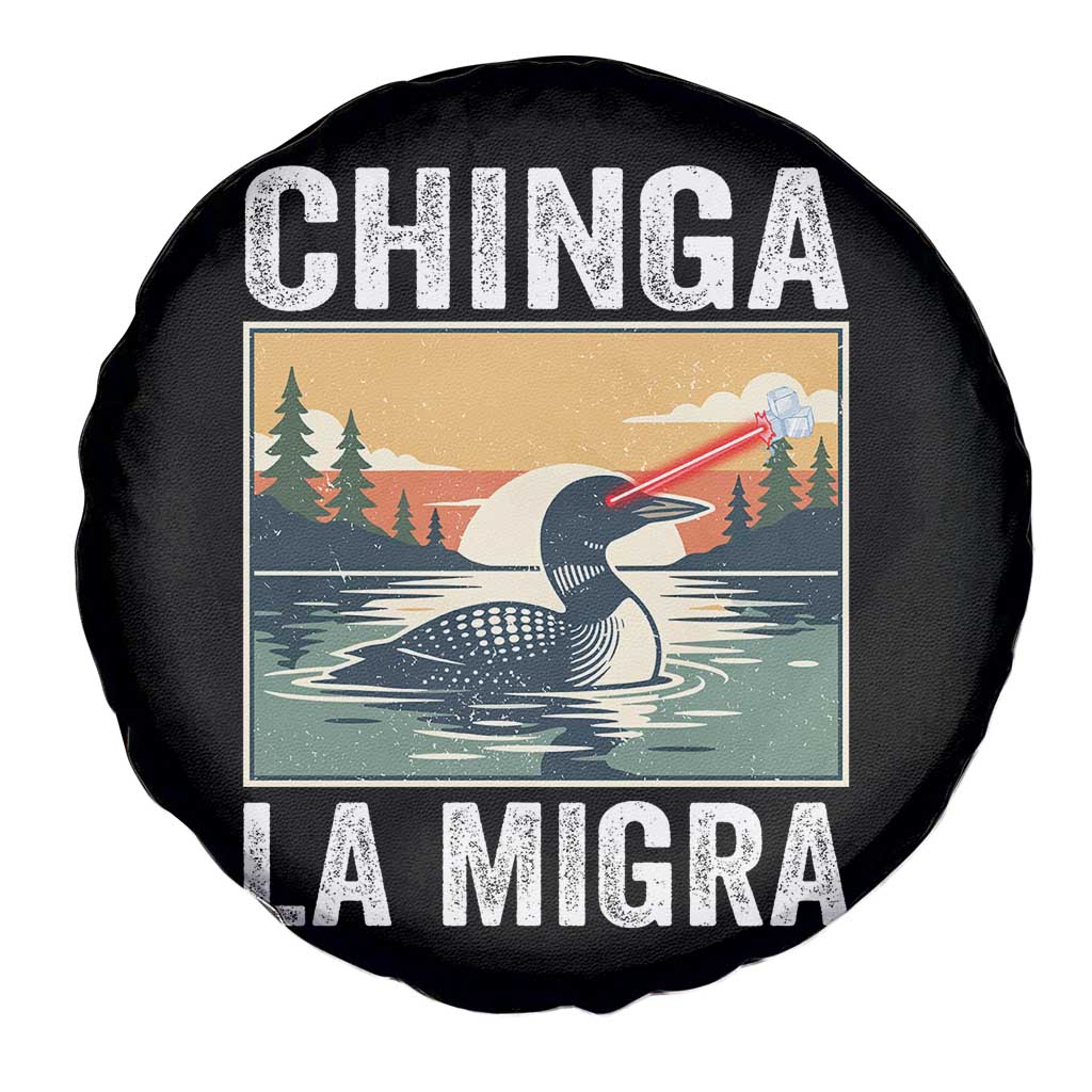 Chinga La Migra Spare Tire Cover Minnesota Loon Laser Ice Cube Political Protest