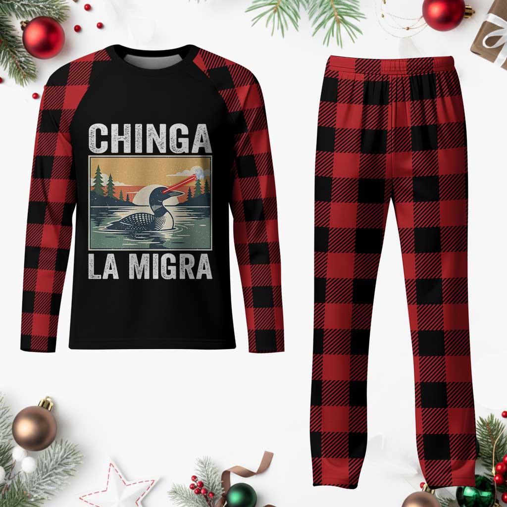 Chinga La Migra Plaid Pajama Set Minnesota Loon Laser Ice Cube Political Protest