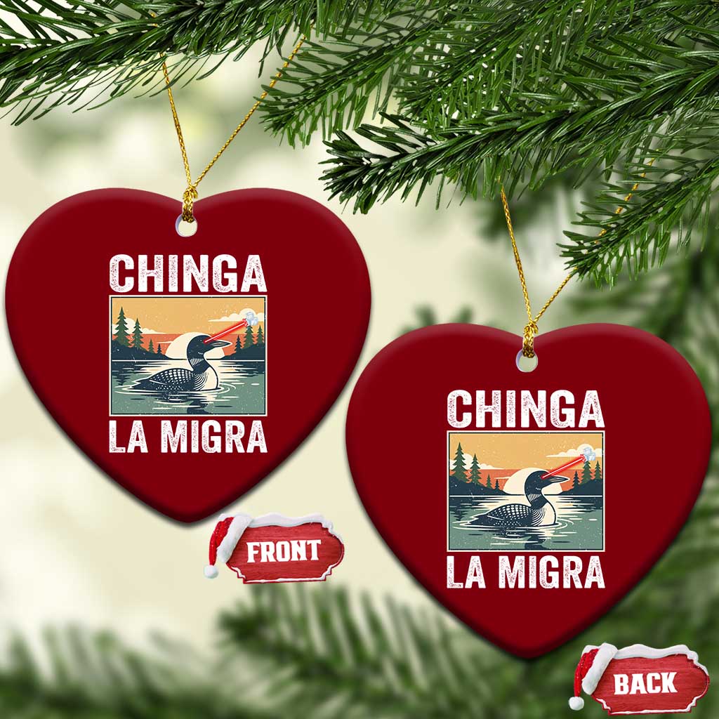 Chinga La Migra Ceramic Ornament Minnesota Loon Laser Ice Cube Political Protest