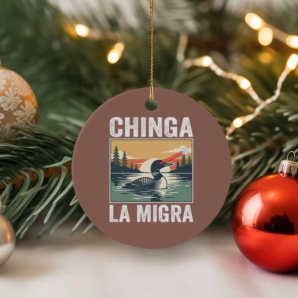 Chinga La Migra Ceramic Ornament Minnesota Loon Laser Ice Cube Political Protest