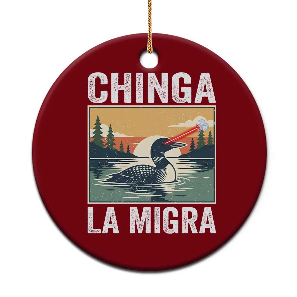 Chinga La Migra Ceramic Ornament Minnesota Loon Laser Ice Cube Political Protest