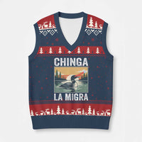 Chinga La Migra V-Neck Knit Sweater Vest Minnesota Loon Laser Ice Cube Political Protest