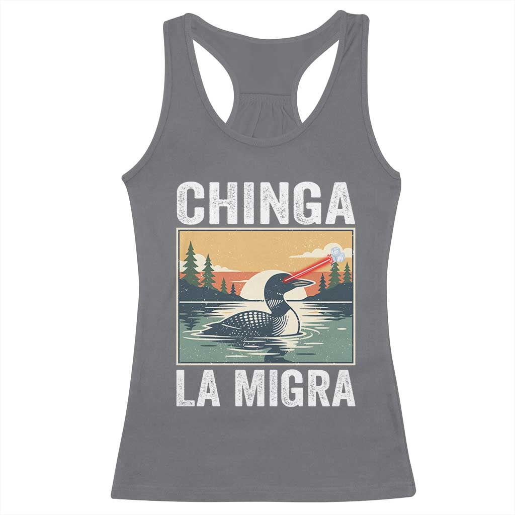 Chinga La Migra Racerback Tank Top Minnesota Loon Laser Ice Cube Political Protest