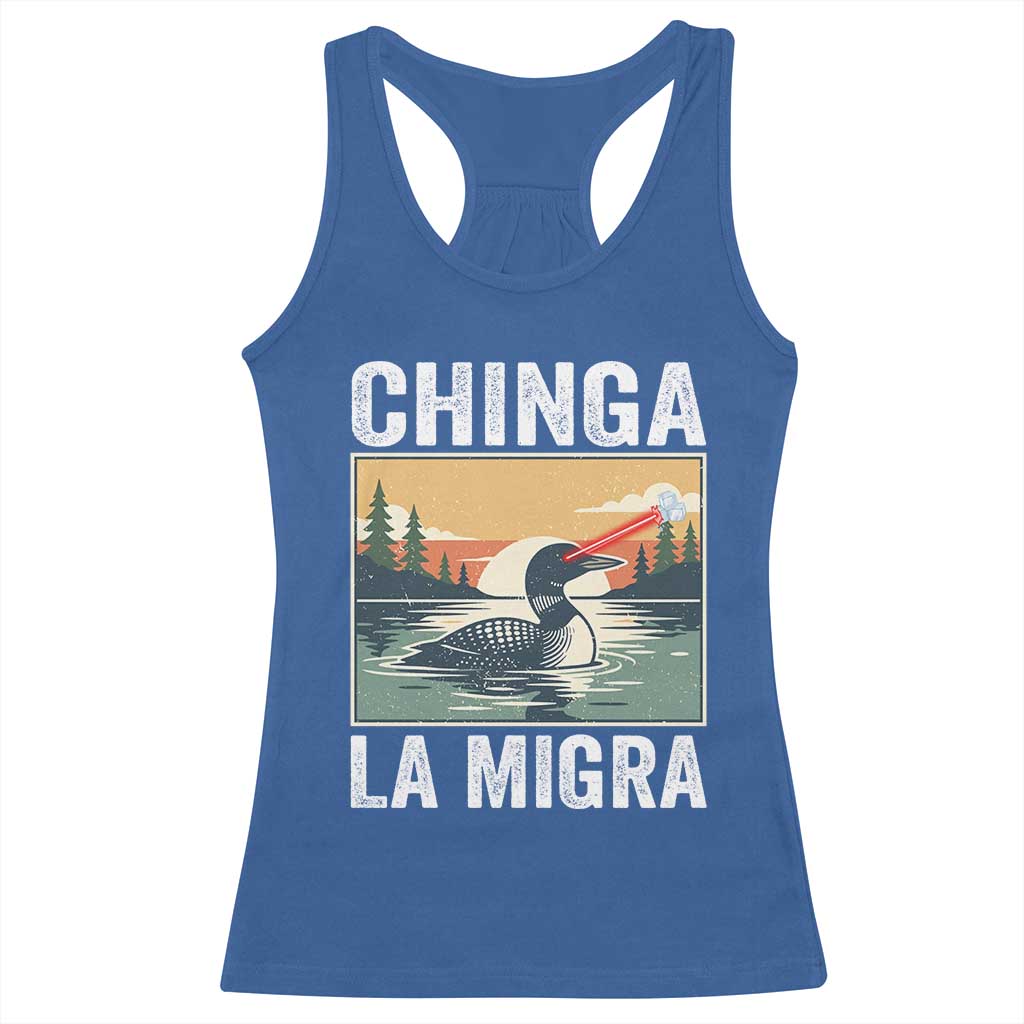 Chinga La Migra Racerback Tank Top Minnesota Loon Laser Ice Cube Political Protest