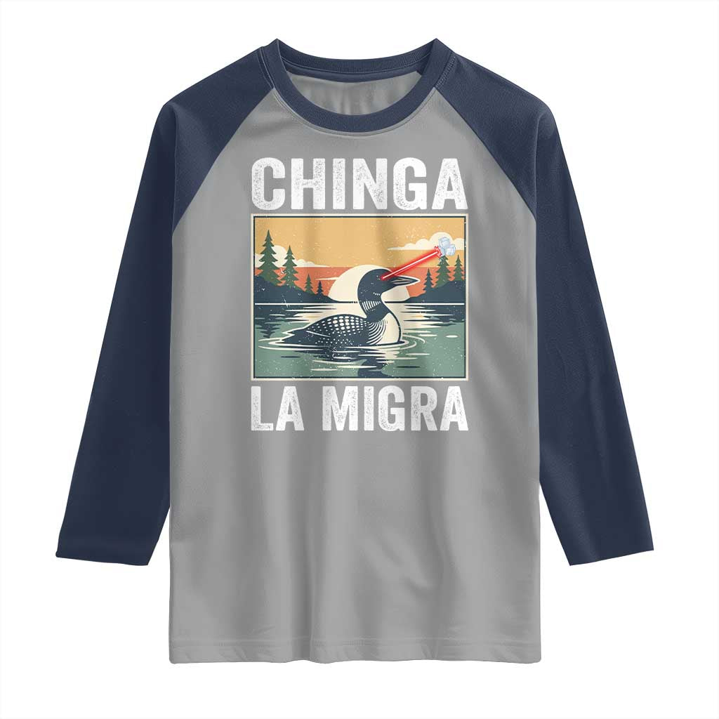 Chinga La Migra Raglan Shirt Minnesota Loon Laser Ice Cube Political Protest
