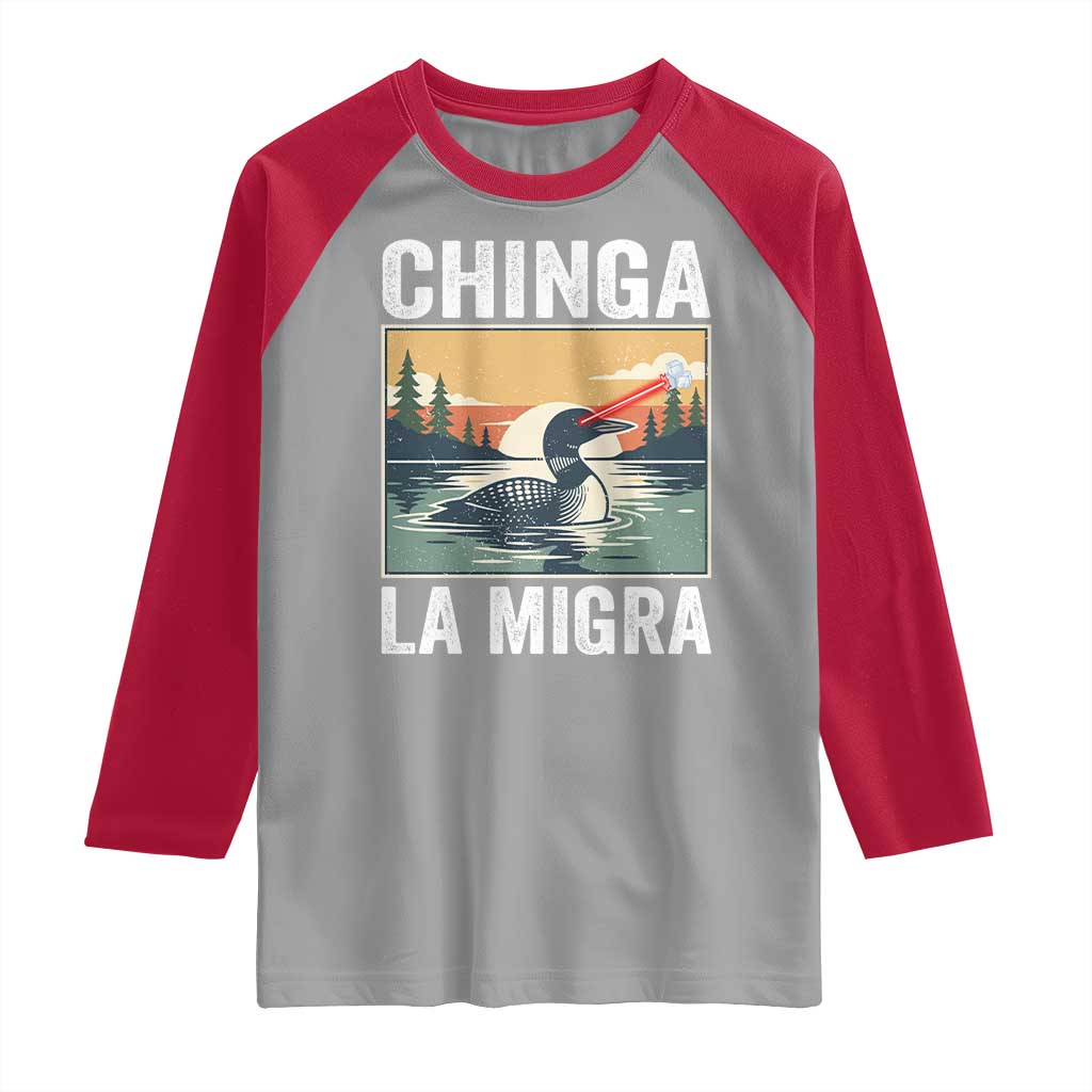 Chinga La Migra Raglan Shirt Minnesota Loon Laser Ice Cube Political Protest
