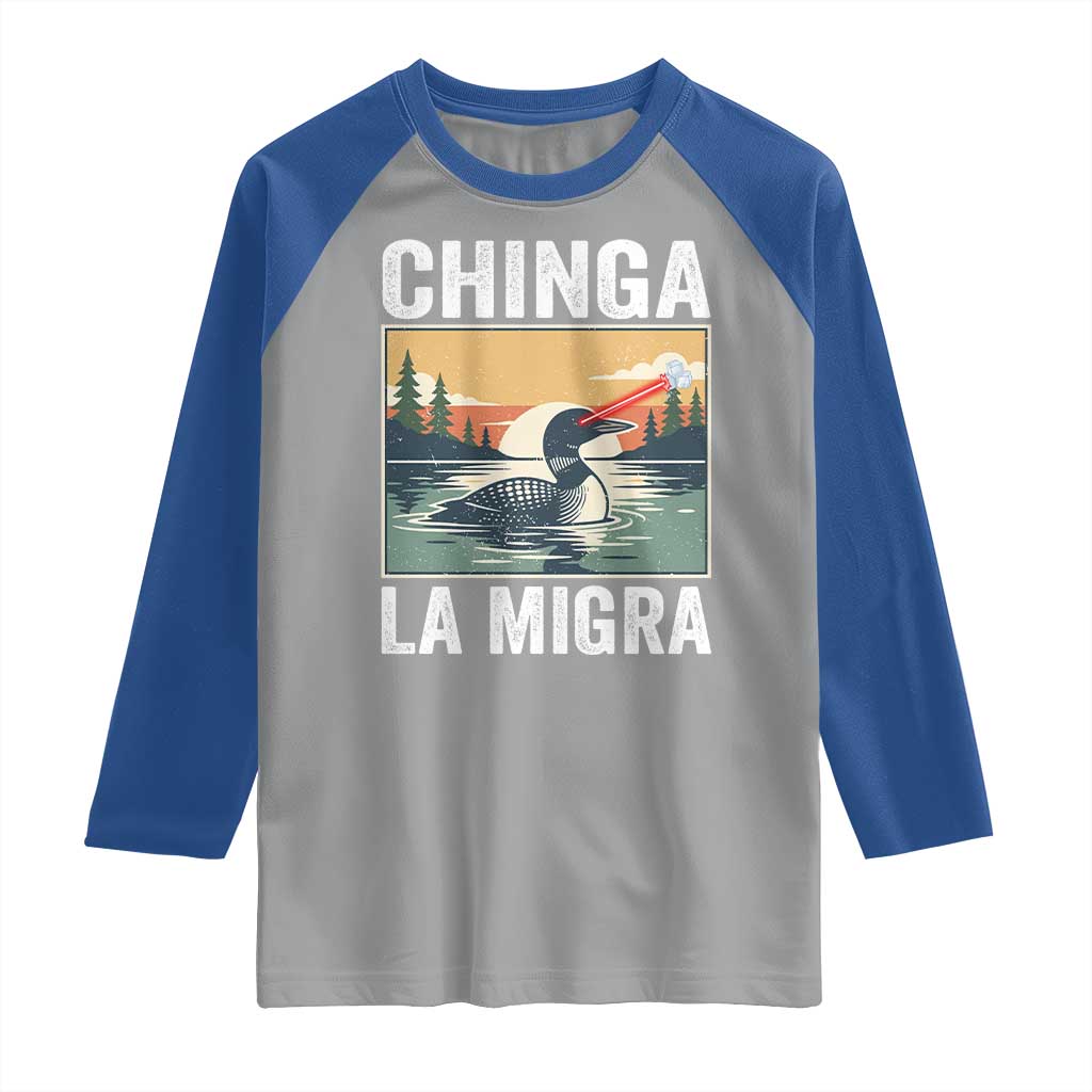 Chinga La Migra Raglan Shirt Minnesota Loon Laser Ice Cube Political Protest
