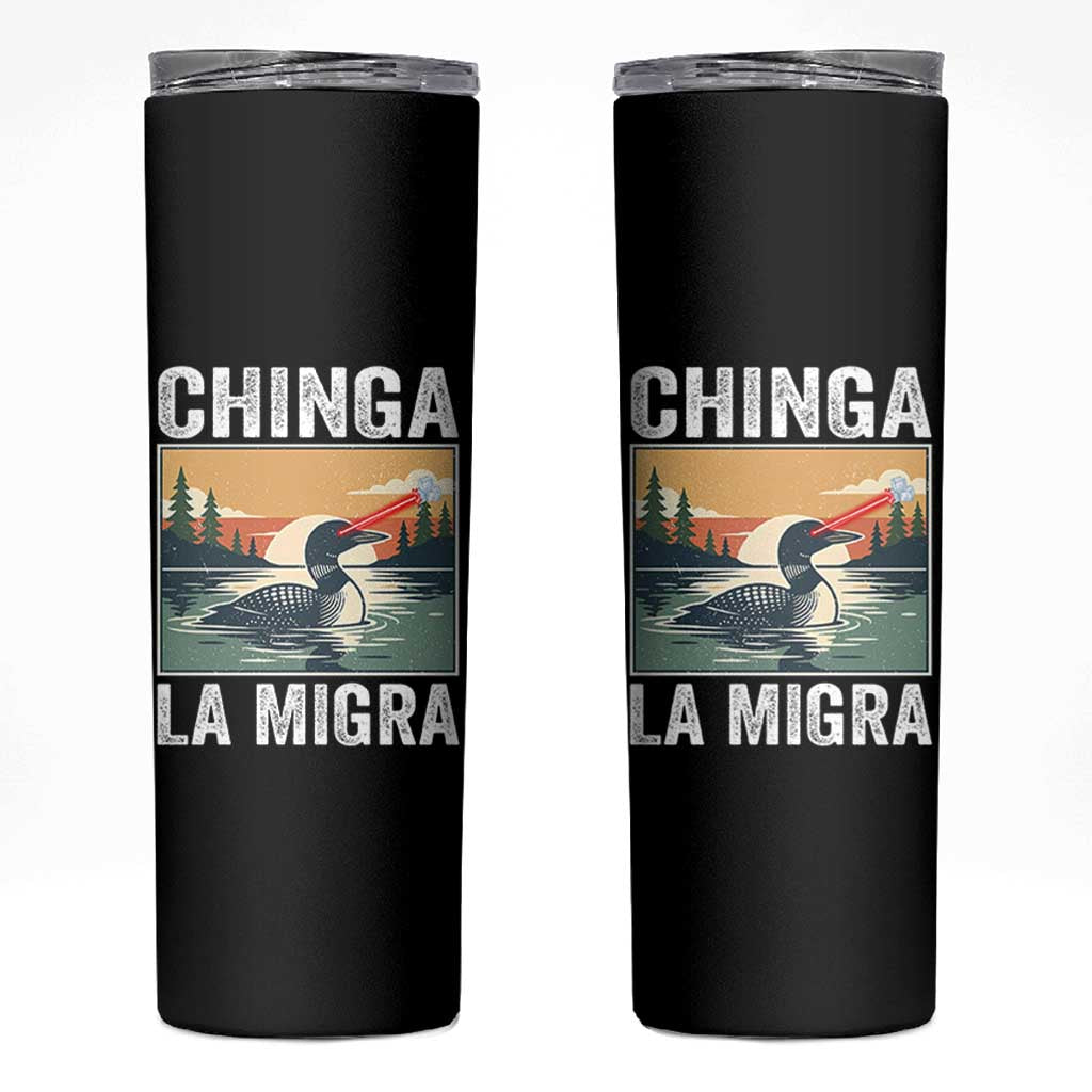 Chinga La Migra Skinny Tumbler Minnesota Loon Laser Ice Cube Political Protest