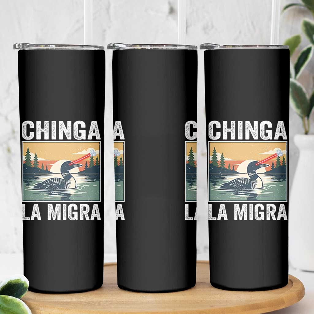 Chinga La Migra Skinny Tumbler Minnesota Loon Laser Ice Cube Political Protest