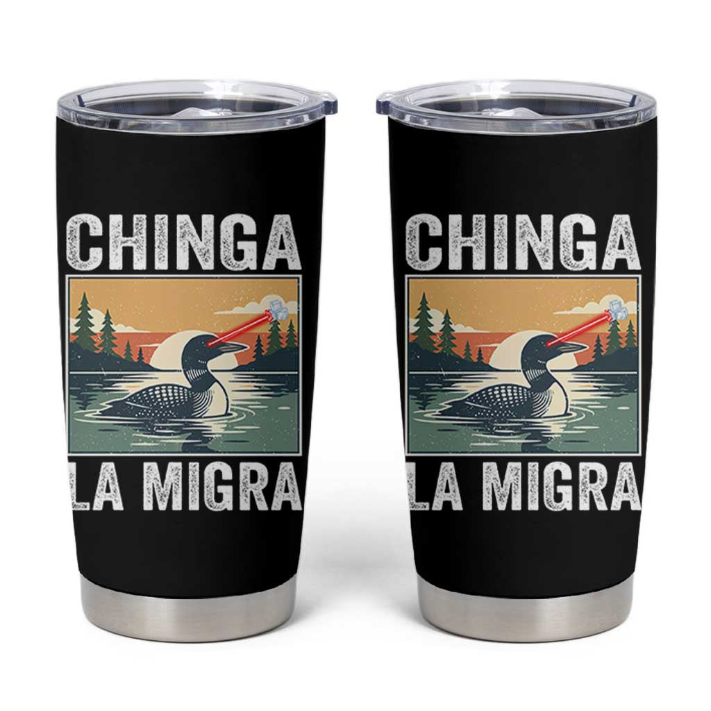 Chinga La Migra Tumbler Cup Minnesota Loon Laser Ice Cube Political Protest