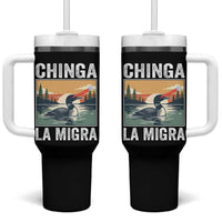 Chinga La Migra Tumbler With Handle Minnesota Loon Laser Ice Cube Political Protest