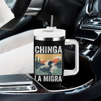 Chinga La Migra Tumbler With Handle Minnesota Loon Laser Ice Cube Political Protest