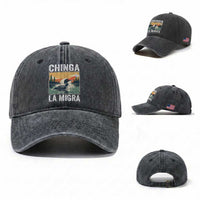 Chinga La Migra Washed Cotton Baseball Cap Minnesota Loon Laser Ice Cube Political Protest
