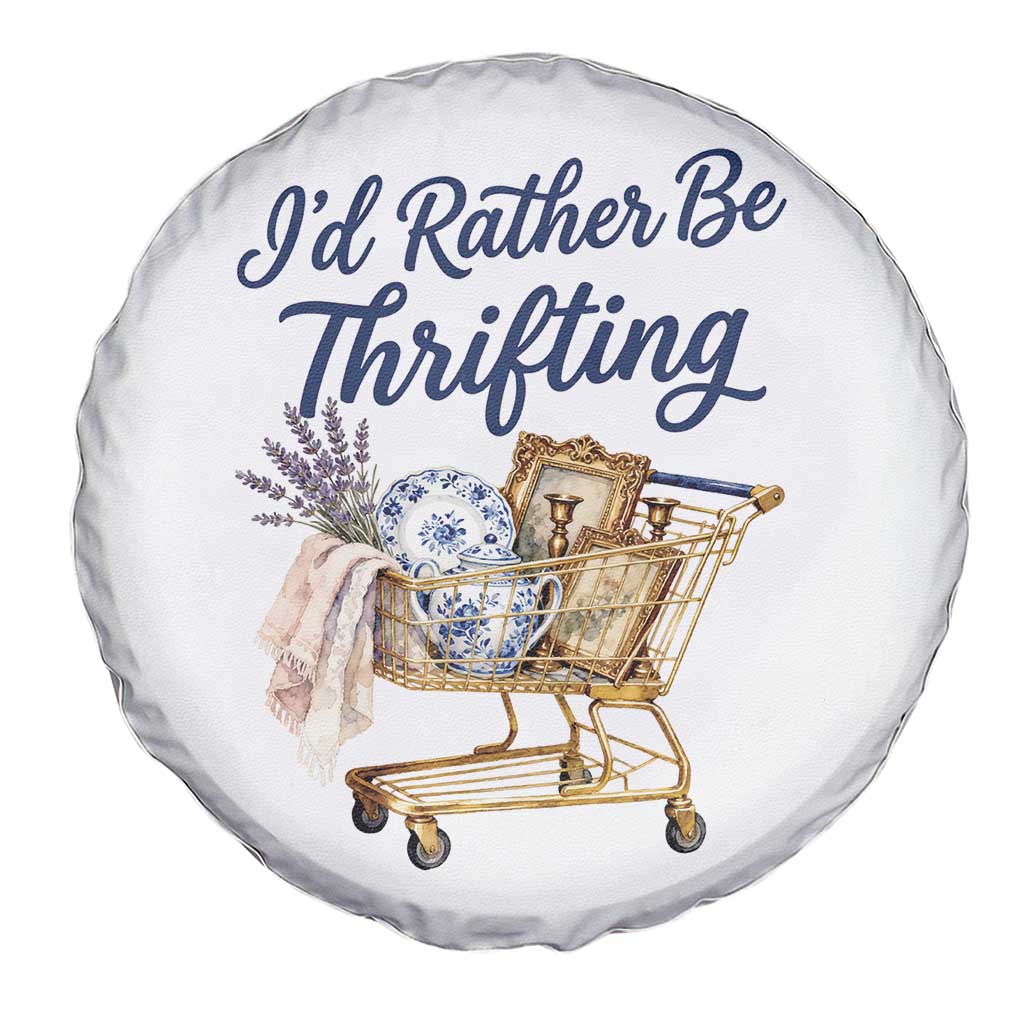 I Would Rather Be Thrifting Spare Tire Cover Funny Shopping Quote Thrift Lover