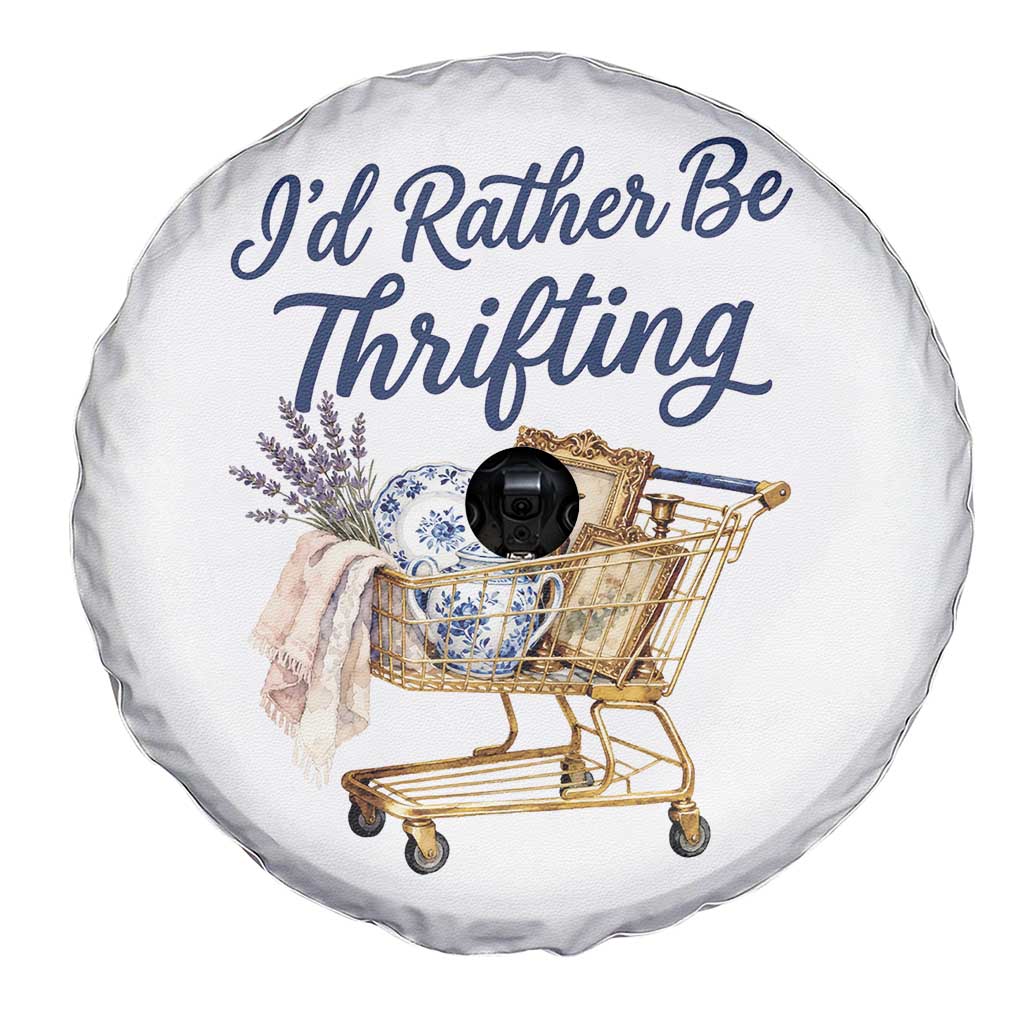I Would Rather Be Thrifting Spare Tire Cover Funny Shopping Quote Thrift Lover