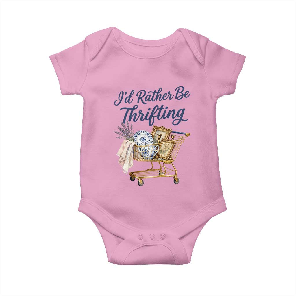 I Would Rather Be Thrifting Baby Onesie Funny Shopping Quote Thrift Lover