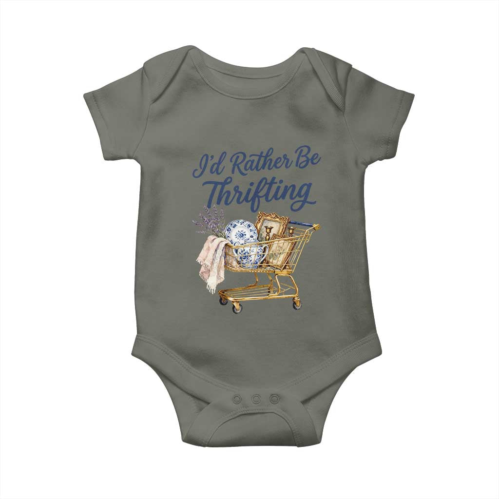 I Would Rather Be Thrifting Baby Onesie Funny Shopping Quote Thrift Lover