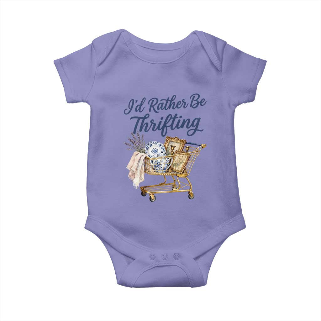 I Would Rather Be Thrifting Baby Onesie Funny Shopping Quote Thrift Lover